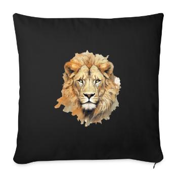 Lion - Housse de coussin décorative 45 x 45 cm - noir - Devant