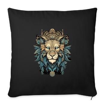 Lion - Housse de coussin décorative 45 x 45 cm - noir - Devant
