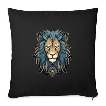 Lion - Housse de coussin décorative 45 x 45 cm - noir - Devant