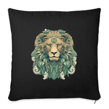 Lion - Housse de coussin décorative 45 x 45 cm - noir - Devant
