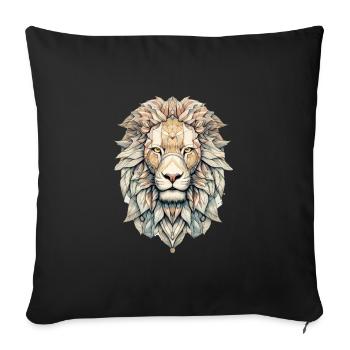 Lion - Housse de coussin décorative 45 x 45 cm - noir - Devant