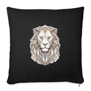 Lion - Housse de coussin décorative 45 x 45 cm - noir - Devant