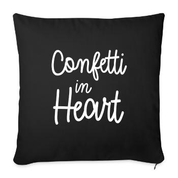 Confetti in Heart - Sofakissenbezug 45 x 45 cm - Schwarz - Vorne