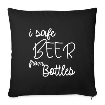 i safe BEER from Bottles - Sofakissenbezug 45 x 45 cm - Schwarz - Vorne