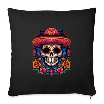 Cinco de Mayo Skull - Sofa pillowcase 17,3'' x 17,3'' (45 x 45 cm) - black - Front