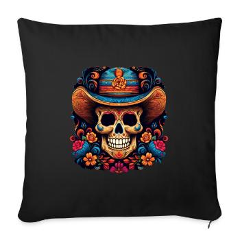 Cinco de Mayo Skull - Sofa pillowcase 17,3'' x 17,3'' (45 x 45 cm) - black - Front