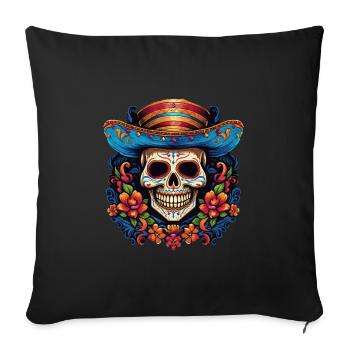 Cinco de Mayo Skull - Sofa pillowcase 17,3'' x 17,3'' (45 x 45 cm) - black - Front
