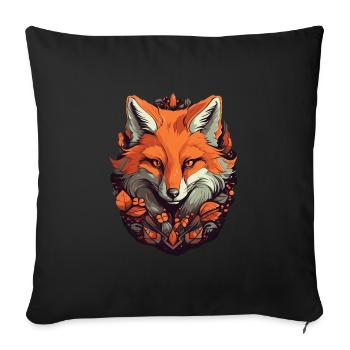 Renard - Housse de coussin décorative 45 x 45 cm - noir - Devant