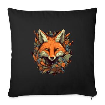 Fox - Sofa pillowcase 17,3'' x 17,3'' (45 x 45 cm) - black - Front