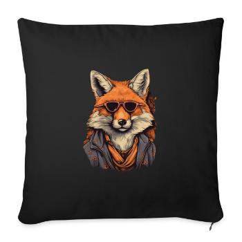Fox - Sofa pillowcase 17,3'' x 17,3'' (45 x 45 cm) - black - Front