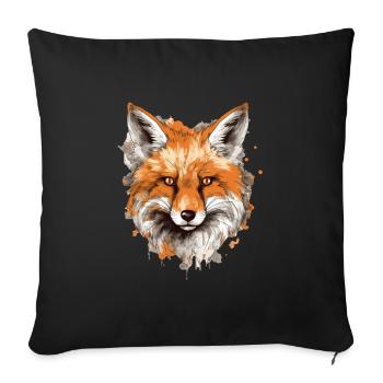 Renard - Housse de coussin décorative 45 x 45 cm - noir - Devant