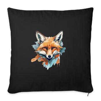 Renard - Housse de coussin décorative 45 x 45 cm - noir - Devant