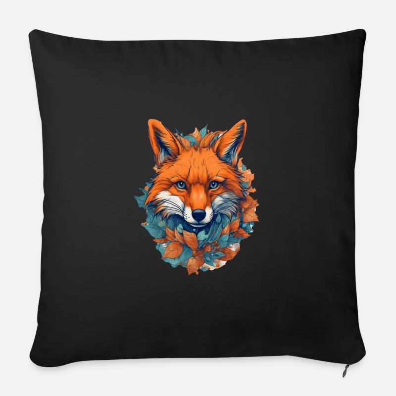 Fuchs - Sofakissenbezug 45 x 45 cm - Schwarz