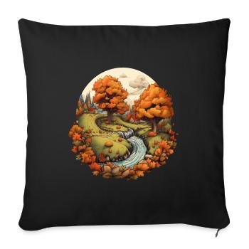 Autumnal landscape - Sofa pillowcase 17,3'' x 17,3'' (45 x 45 cm) - black - Front