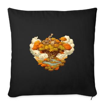 Autumnal landscape - Sofa pillowcase 17,3'' x 17,3'' (45 x 45 cm) - black - Front