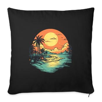 Beach - Sofa pillowcase 17,3'' x 17,3'' (45 x 45 cm) - black - Front