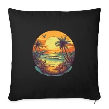 Beach - Sofa pillowcase 17,3'' x 17,3'' (45 x 45 cm) - black - Front