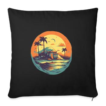 Beach - Sofa pillowcase 17,3'' x 17,3'' (45 x 45 cm) - black - Front