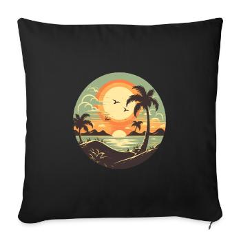 Beach - Sofa pillowcase 17,3'' x 17,3'' (45 x 45 cm) - black - Front