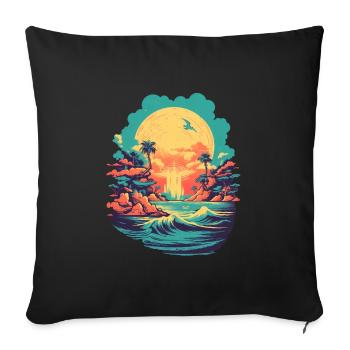Beach - Sofa pillowcase 17,3'' x 17,3'' (45 x 45 cm) - black - Front