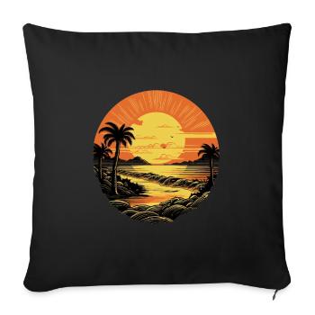 Beach - Sofa pillowcase 17,3'' x 17,3'' (45 x 45 cm) - black - Front