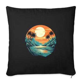 Beach - Sofa pillowcase 17,3'' x 17,3'' (45 x 45 cm) - black - Front