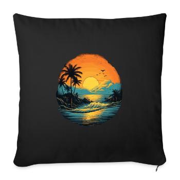 Beach - Sofa pillowcase 17,3'' x 17,3'' (45 x 45 cm) - black - Front