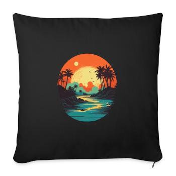 Beach - Sofa pillowcase 17,3'' x 17,3'' (45 x 45 cm) - black - Front