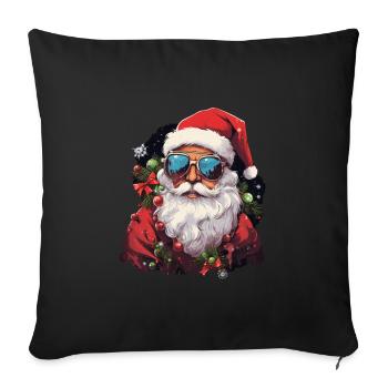 Père Noël - Housse de coussin décorative 45 x 45 cm - noir - Devant