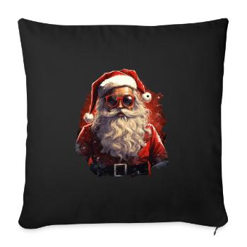 Père Noël - Housse de coussin décorative 45 x 45 cm - noir - Devant