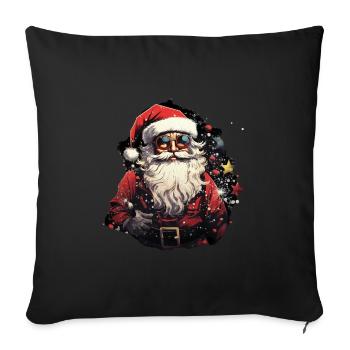 Père Noël - Housse de coussin décorative 45 x 45 cm - noir - Devant
