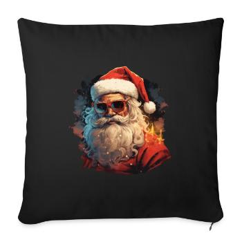 Père Noël - Housse de coussin décorative 45 x 45 cm - noir - Devant