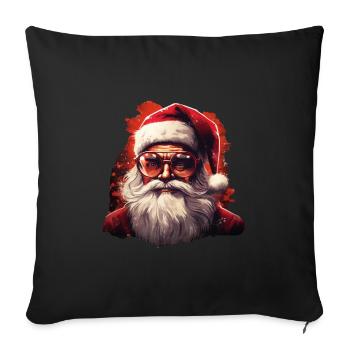 Père Noël - Housse de coussin décorative 45 x 45 cm - noir - Devant