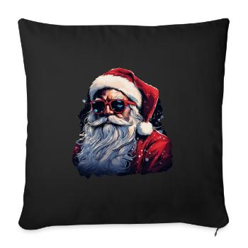 Père Noël - Housse de coussin décorative 45 x 45 cm - noir - Devant