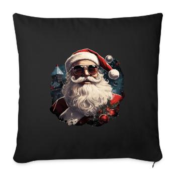 Père Noël - Housse de coussin décorative 45 x 45 cm - noir - Devant