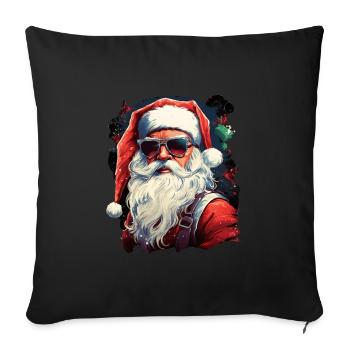 Père Noël - Housse de coussin décorative 45 x 45 cm - noir - Devant