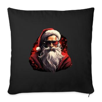 Père Noël - Housse de coussin décorative 45 x 45 cm - noir - Devant