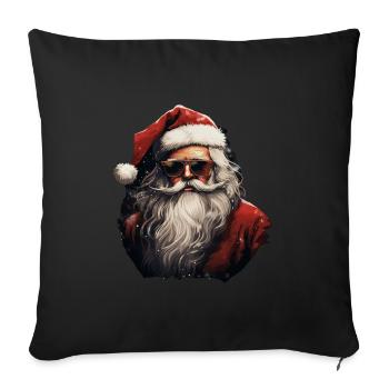 Père Noël - Housse de coussin décorative 45 x 45 cm - noir - Devant