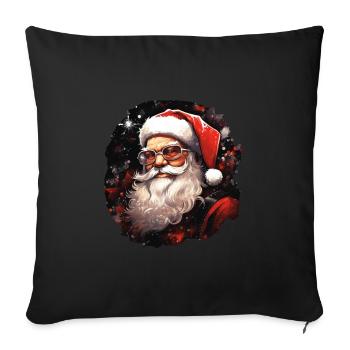 Père Noël - Housse de coussin décorative 45 x 45 cm - noir - Devant