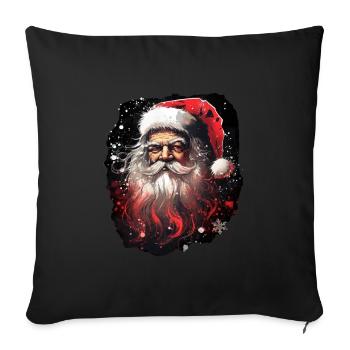 Père Noël - Housse de coussin décorative 45 x 45 cm - noir - Devant