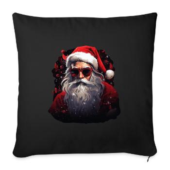 Père Noël - Housse de coussin décorative 45 x 45 cm - noir - Devant