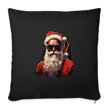 Père Noël - Housse de coussin décorative 45 x 45 cm - noir - Devant