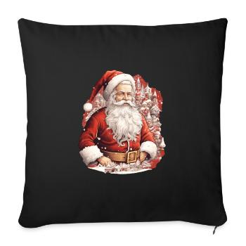 Père Noël - Housse de coussin décorative 45 x 45 cm - noir - Devant