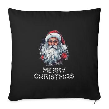 Weihnachtsmann - Marry Christmas - Sofakissenbezug 45 x 45 cm - Schwarz - Vorne