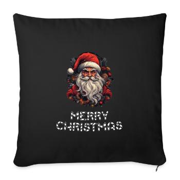 Weihnachtsmann - Marry Christmas - Sofakissenbezug 45 x 45 cm - Schwarz - Vorne