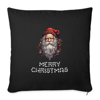 Weihnachtsmann - Marry Christmas - Sofakissenbezug 45 x 45 cm - Schwarz - Vorne