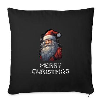 Weihnachtsmann - Marry Christmas - Sofakissenbezug 45 x 45 cm - Schwarz - Vorne