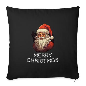 Weihnachtsmann - Marry Christmas - Sofakissenbezug 45 x 45 cm - Schwarz - Vorne