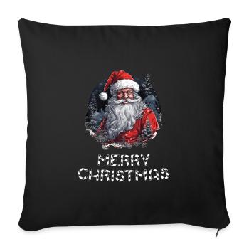 Weihnachtsmann - Marry Christmas - Sofakissenbezug 45 x 45 cm - Schwarz - Vorne