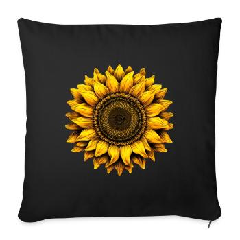 Trendiges Sonnenblumen Design Sommer Urlaub Frauen - Sofakissenbezug 45 x 45 cm - Schwarz - Vorne